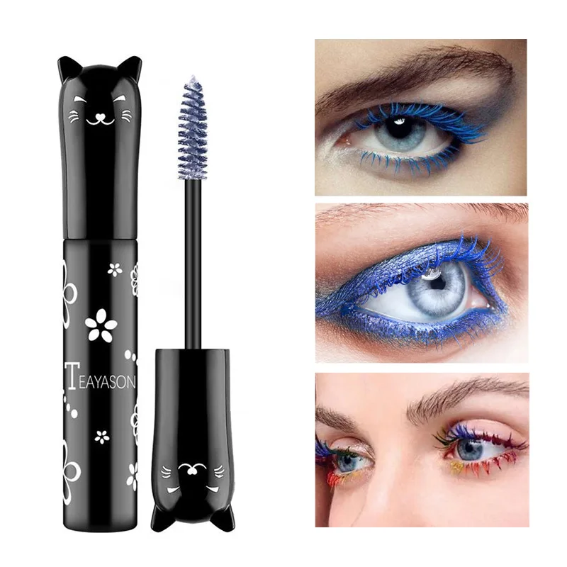 

6 Color Mascara Waterproof Fast Dry Eyelashes Curls Extension Make-Up Eyelashes Blue Pink Purple Black White Coffee Ink Mascara