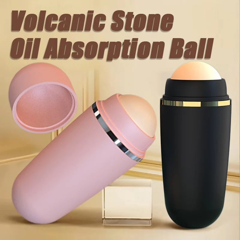 

Face Oil Absorbing Roller Natural Volcanic Stone Oil Absorber T-zone Oil Removing Rolling Stick Ball Reusable Care Beauty Tool