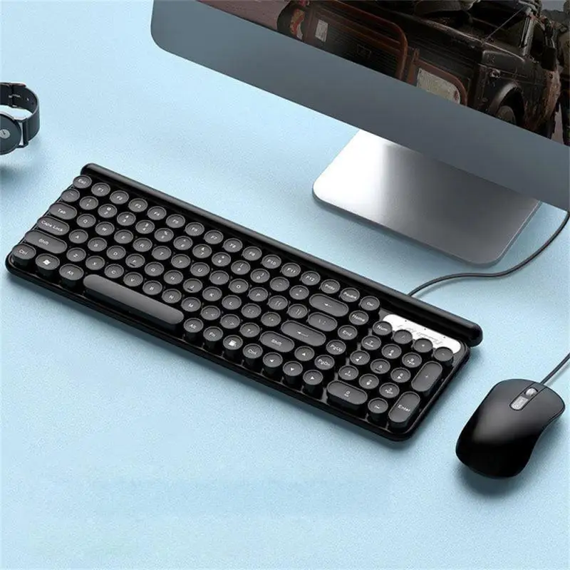 And Mouse Ergonomic Design Full-size Keyboard Mouse 2400 Dp Spain/us/uk/russia Layout/france Black And Pink