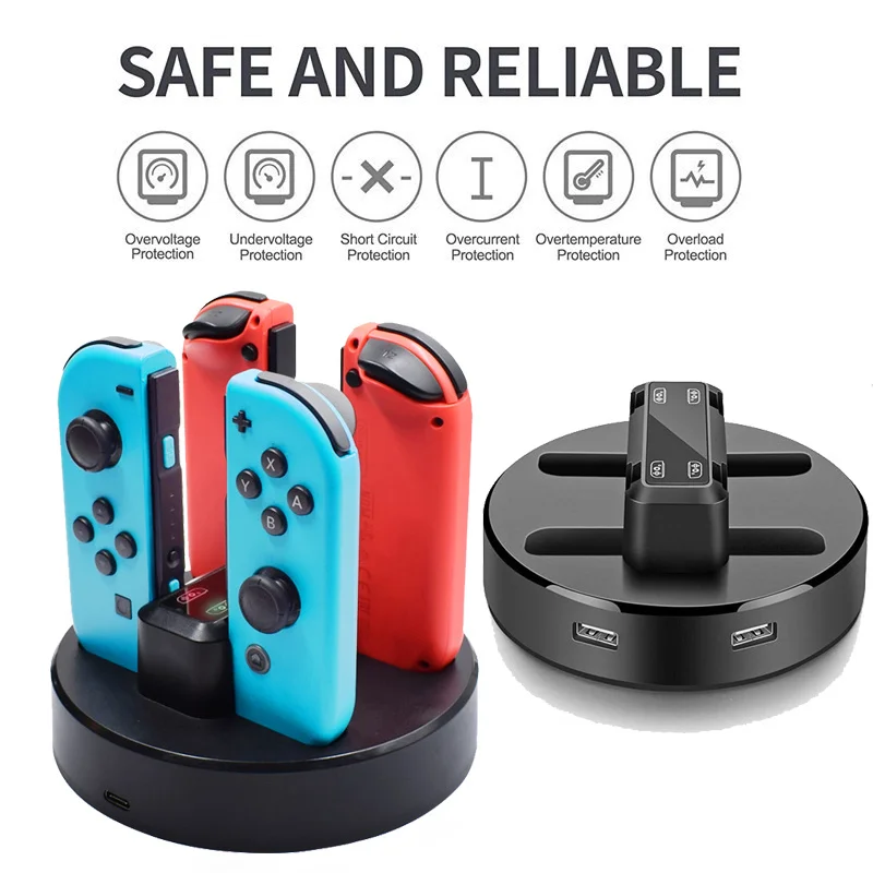 

Vogek Gamepad Charger Dock For Nintendo Switch Joy-con Game Controller Joystick Charging Station Stand With LED Indicator Light