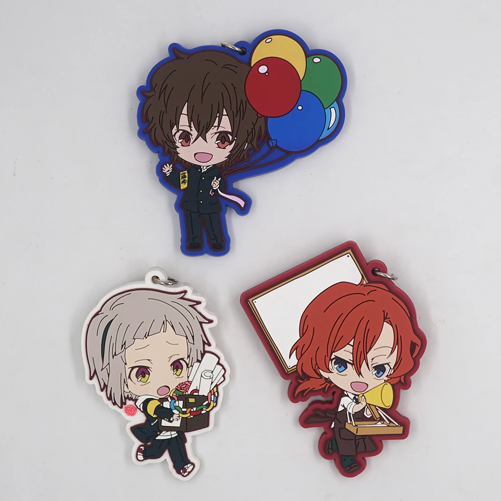 Bungo Stray Dogs Anime Dazai Osamu Chuya Rubber Keychain | Key Chains