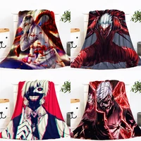 tokyo ghoul anime blanket soft warm plush flannel plaid throws blanket for sofa bedding tv air conditioning blanket home decor