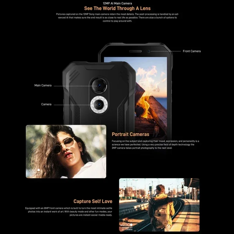 Прочный телефон DOOGEE S51 разблокированный мобильный Android 12 6 0-дюймовый