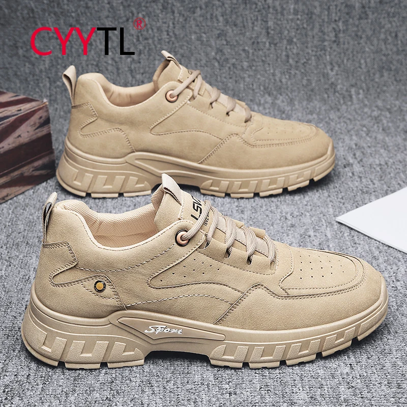 

CYYTL Designer Men's Hiking Shoes Fashion Sporting Leather Sneakers Outdoor Casual Mid Top Waterproof Anti Slip Walking Booties