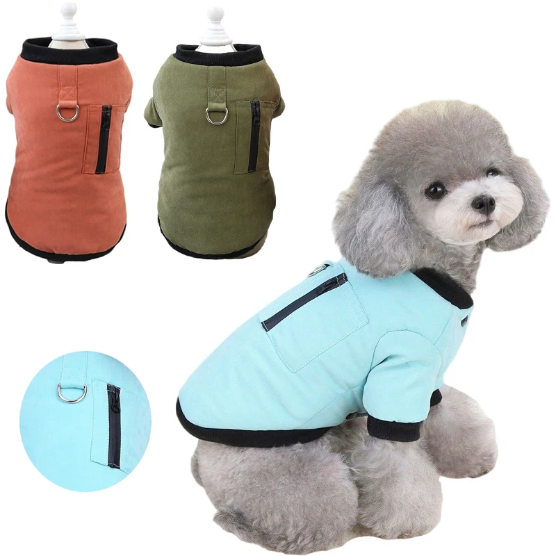 

Winter Warm Dog Jacket Pet Windproof Cotton Coat Puppy with Fleece Clothes for Small Dogs Cat Costume Chihuahua Overalls Apparel