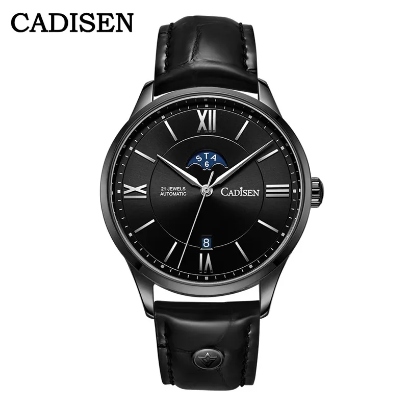 

NEW CADISEN Men Watch MIYOTA-8205 Movt Automatic Mechanical Watches Week Display Wristwatch 5ATM Sapphire Glass Calendar Clock