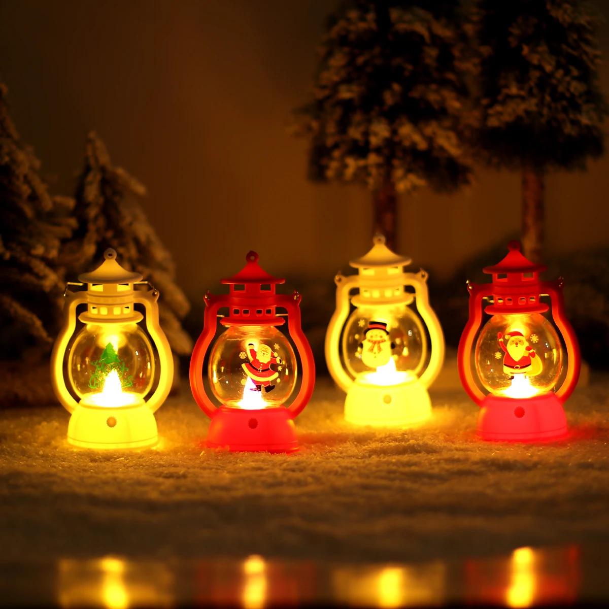 

Christmas Decorations For Home Lantern Led Candle Tea light Candles Xmas Tree Ornaments Santa Claus Elk Lamp Kerst New Year Gift