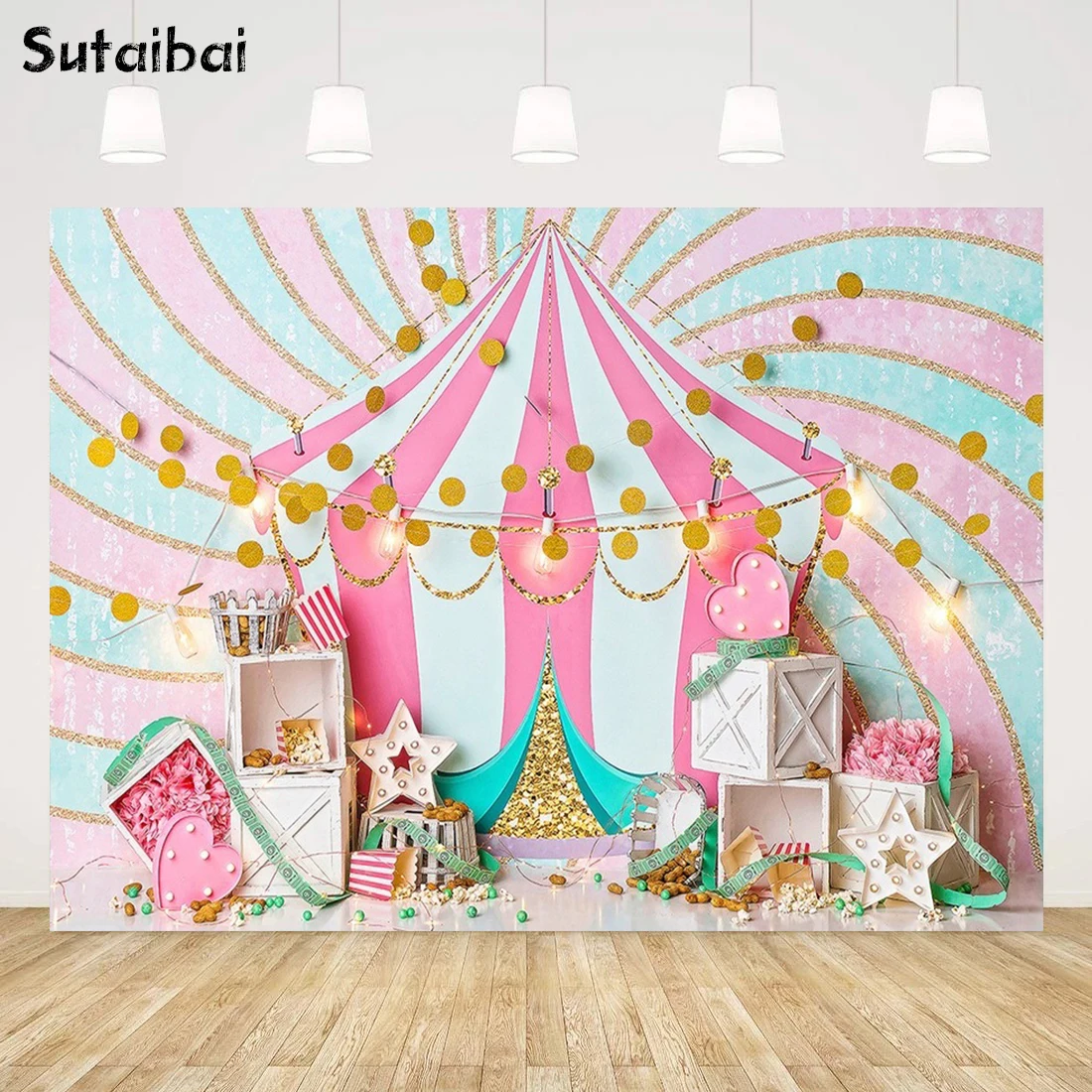 

Pink Circus Theme Birthday Party Backdrop Newborn Children Portrait Photography Background Circus Carnival Baby Shower Photocall