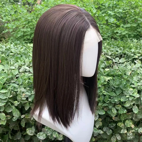 Синтетический парик Muzinuo коричневый 12 дюймов 150% плотность 13x4