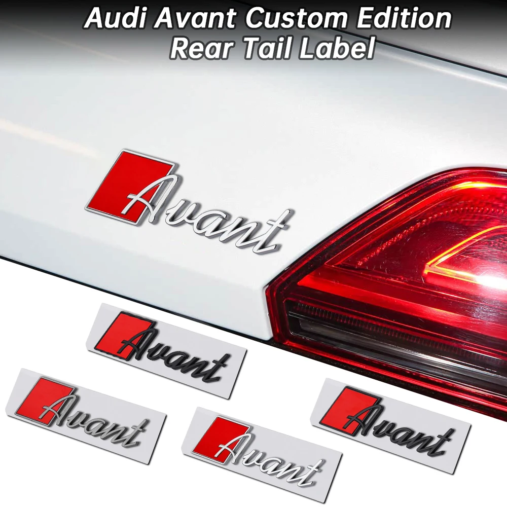 Фото Для Audi A3 A4 A5 A6 A7 A8 TT RS S Sline S3 S4 S5 S6 S7 S8: Алюминиевая эмблема-наклейка на багажник (авантовый стиль), декоративные автоаксессуары №2