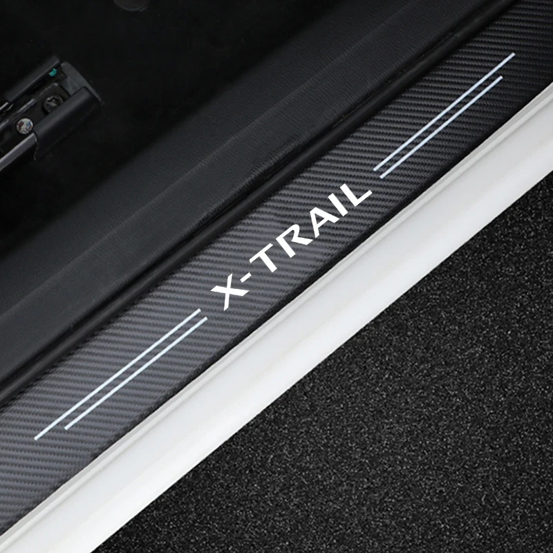 

4pcs For Nissan Xtrail X Trail T30 T31 T32 Car Door Sill Car Threshold Pedal Sticker Protector Carbon Fiber Vinyl Accessories