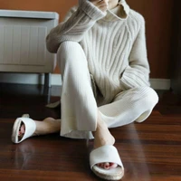 women tops loose long cashmere smlxl coat sleeve high necked sweater
