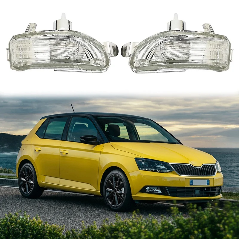 

Car Left Right Rearview Side Mirror Turn Signal Indicator Light Shell for Skoda Fabia 2015-2017 Rapid 2018-2020