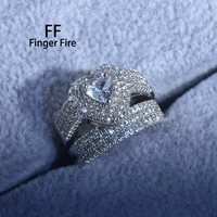 luxury fashion silver plated rings delicate festive banquet engagement dinner jewelry