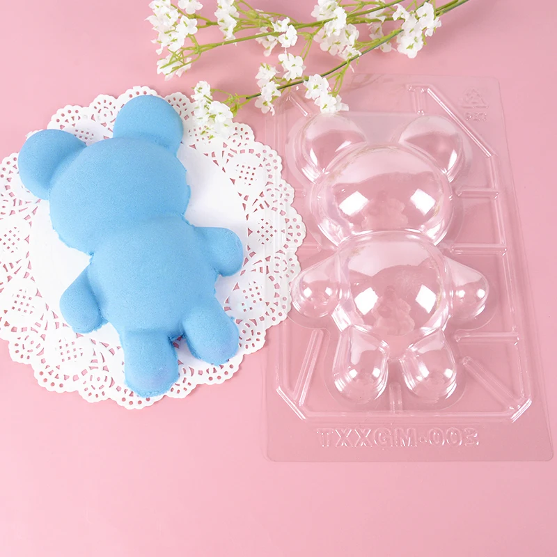 

Surprise Bear Plastic Cake Mold 3D Bear Breakable Chocolate Mold For Kids Birthday Wedding Party Cake Decorating Tools