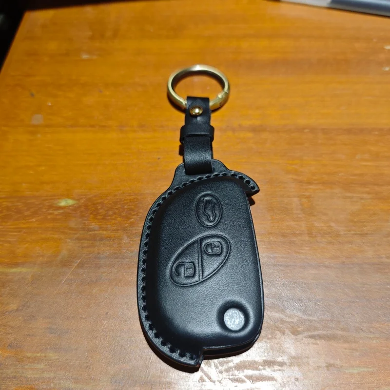 

Кожаный чехол для ключей от машины Maserati Grecale Levante Quattroporte MC20 Ghibli GranTurismo 2023, белый цвет из воловьей кожи