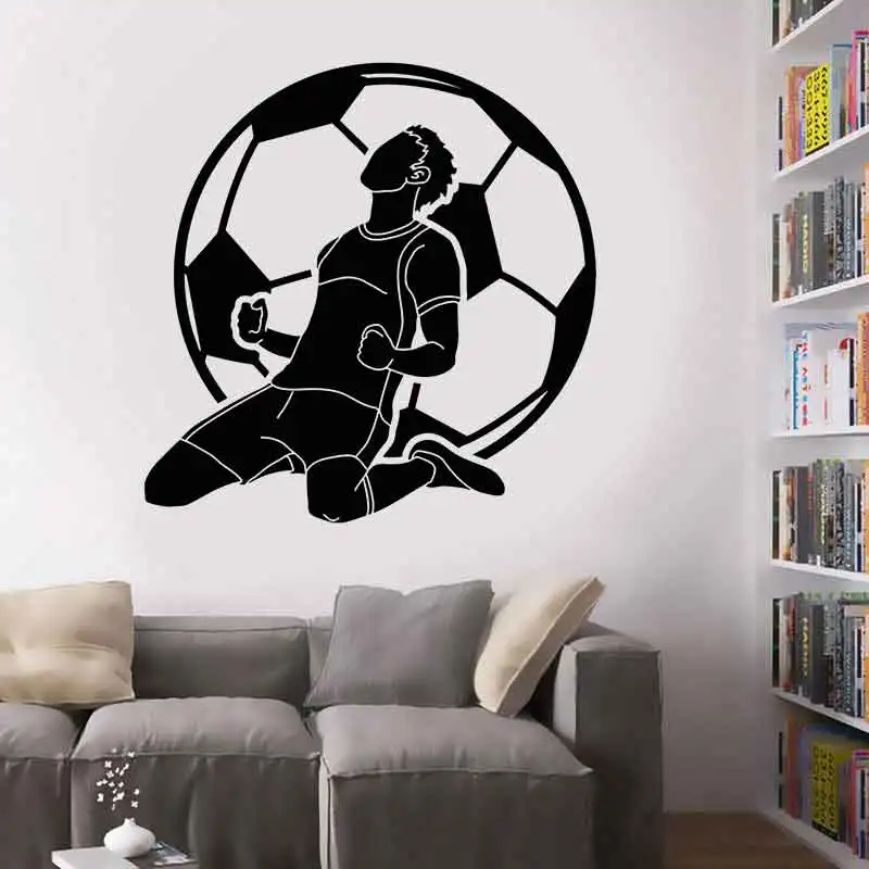 

Football Wall Sticker Football Player Celebrate Victory Soccer Sports Game Suitable for Living Room Boys Room Decor Wall Sticker