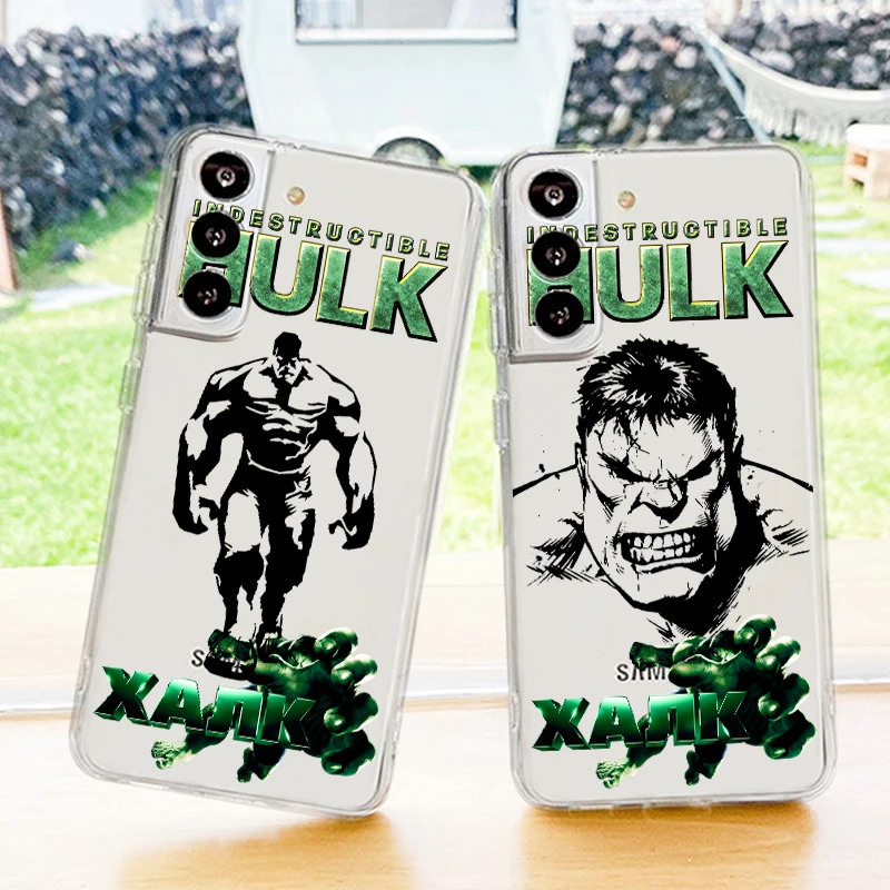 

Marvel Avengers Alliance Hulk Phone Case For Samsung S22 S21 S20 FE Ultra Pro Lite S10 5G S10E S9 S8 Plus Transparent Cover