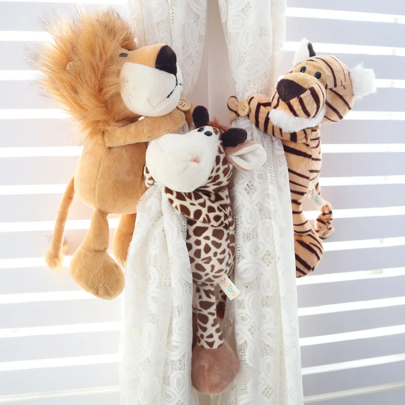 

1Pair Curtain Rope Jungle Animal Curtain Buckle Cute Curtain Strap Creative Curtain Tied Lion Monkey Little Panda Fox Elephant