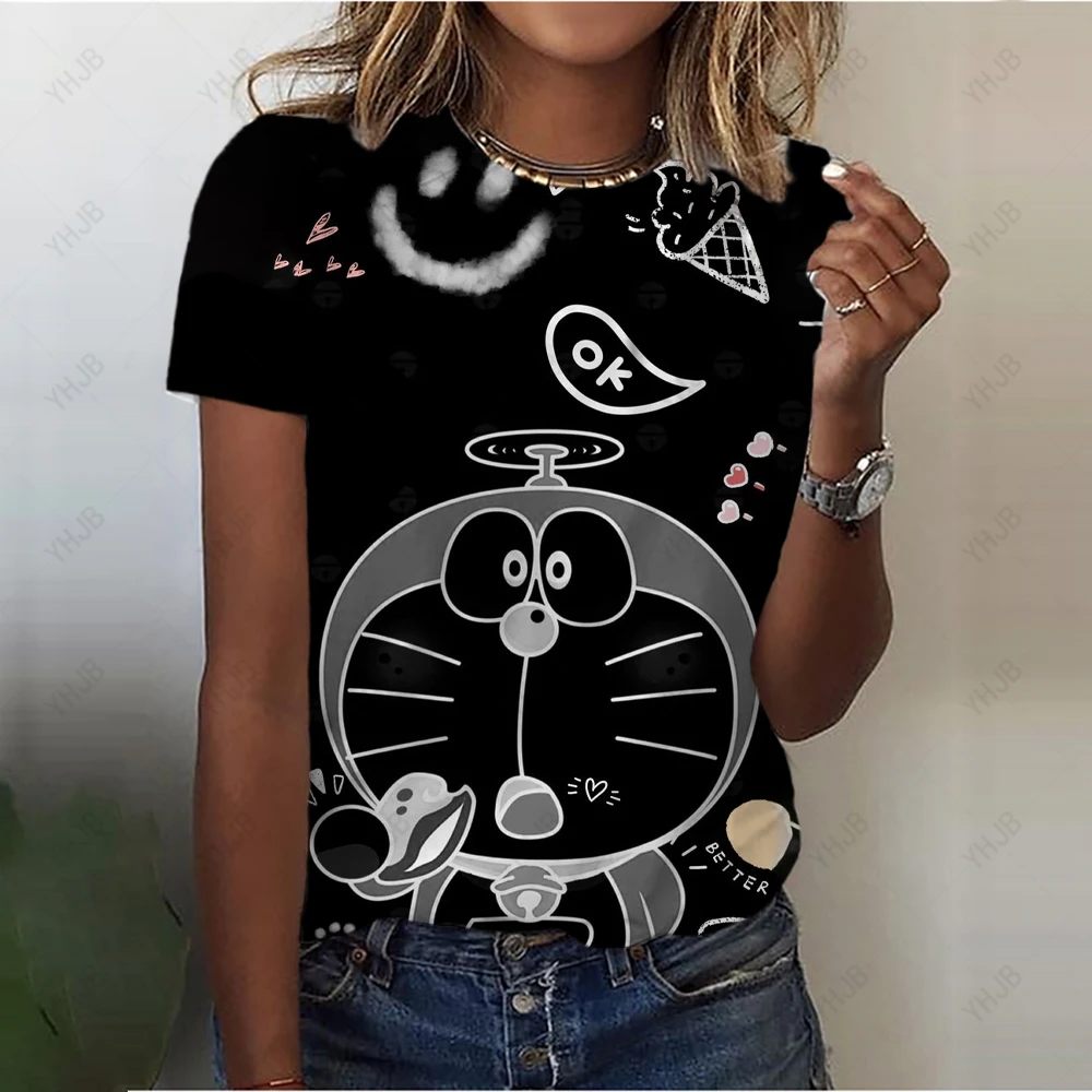 

Cartoon Anime T Shirt Summer Short Sleeve Doraemon 3D Printed Men Women Children Casual Streetwear Boy Girl Kids Cool Tops