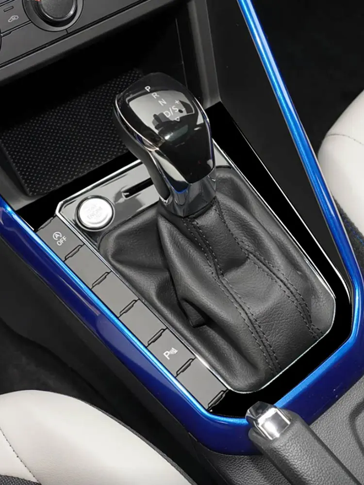 Фото Накладка на внешнюю рамку рычага переключения передач Piano Black для VW POLO 2019-2025 №1