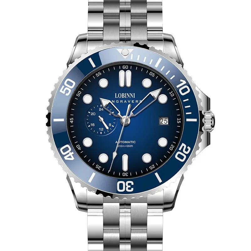 Lobinni Мужские Роскошные Часы 41 5 мм Автоматические Механические Наручные 10 АТМ