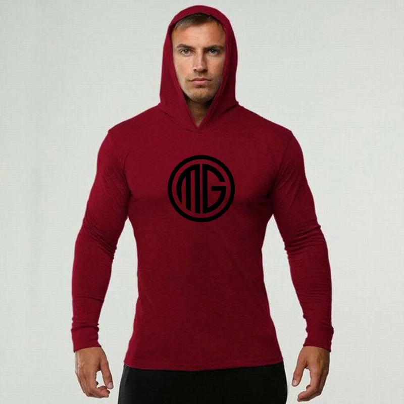 

2022 Spring and Autumn New Youth Handsome Hoodie T-shirts High-Street Casual Tops Fitness Long Sleeves Gym Clothes