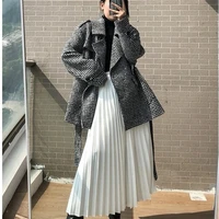 new elegant pleated skirts women korea style loose elastic high waist maxi skirt jupe tulle femme vestido de mujer 2022
