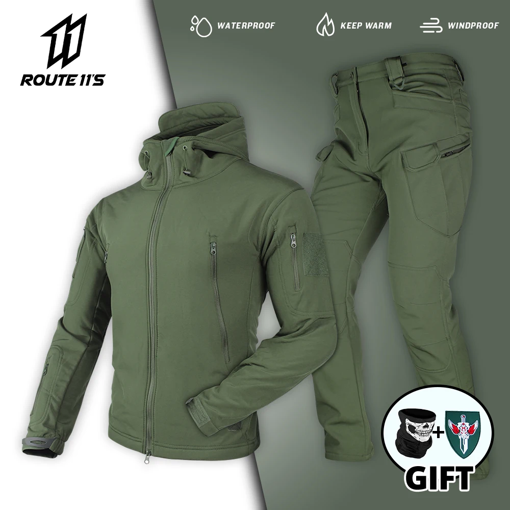 

Tactical Jacket Fleece Winter Men Hiking Jackets Windbreaker Waterproof Soft Shell Jacket Motorcycle Camping Fishing Clothings