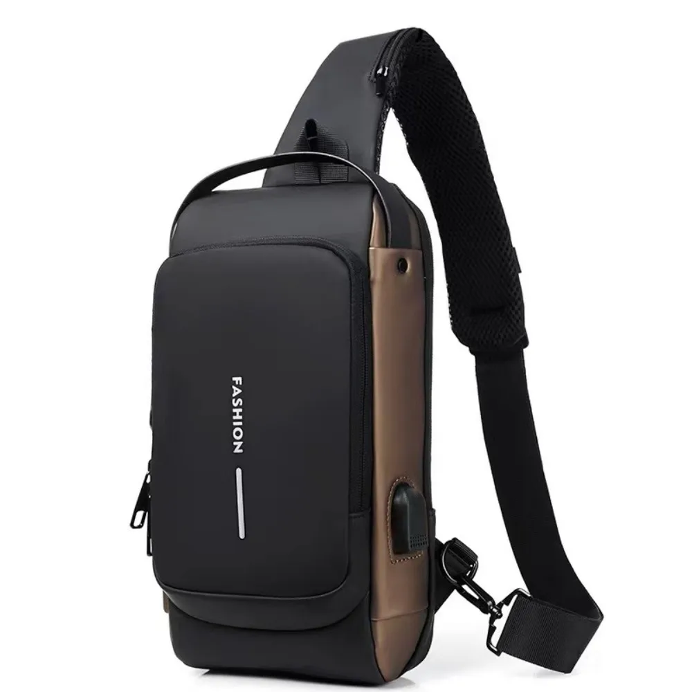 

Password Multifunction With Chest Lock Men Chest Bag Charging Motorcycle For Sport Packs Male Anti-theft Riding Sling Bag