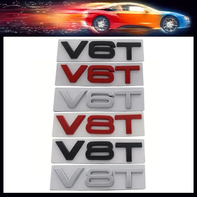 Фото 3D-эмблема/наклейка/значок V8T V6T V6 V8 T на капот, крыло, багажник, заднюю часть автомобиля для A1 A3 A5 A6 A4 A7 Q3 Q5 Q7 №1