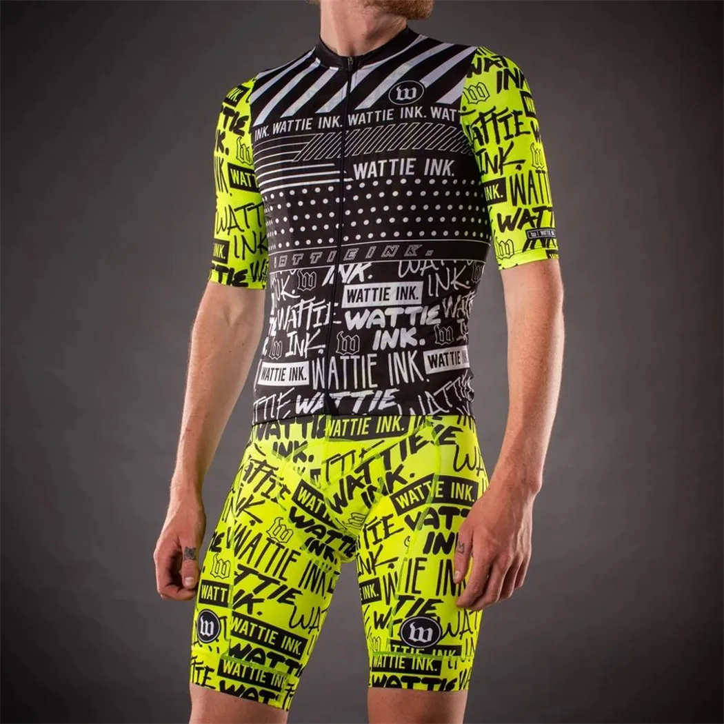 

Wattie Ink Cycling Jersey Team Men's Summer Road Set Maillot Bicycle Clothing Culotte Sets Bib Gel Shorts Conjuntos De Hombre