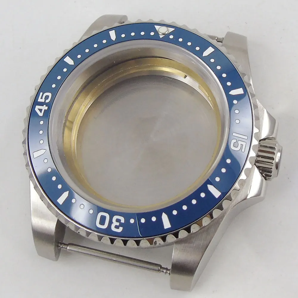 

40mm Fit NH35 NH36 ETA MIYOTA 8215 Watch Case Sapphire Glass Rotaing Blue Insert Bezel
