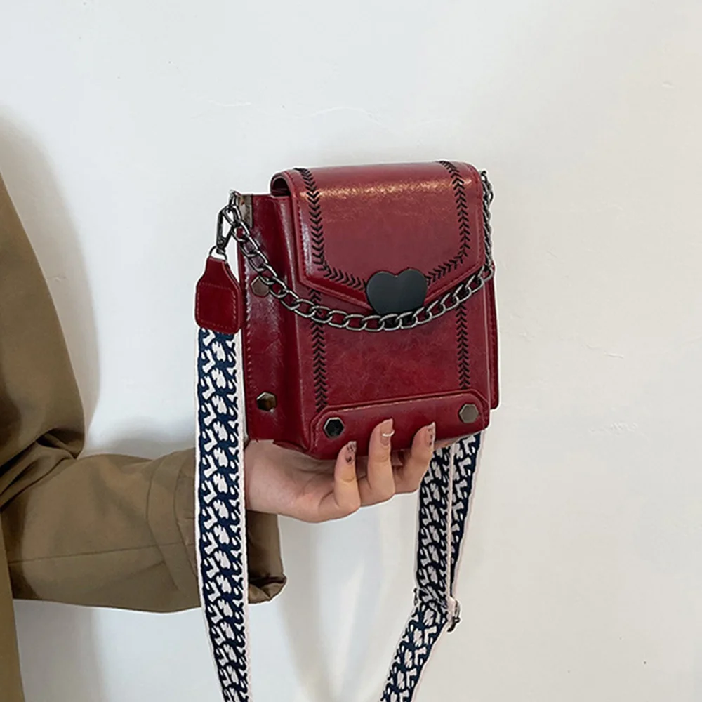 

Retro Wide Shoulder Bags For Female 2023 New Simple Crossbody Bucket Bags Pu Leather Famous Brand Purse And Bags