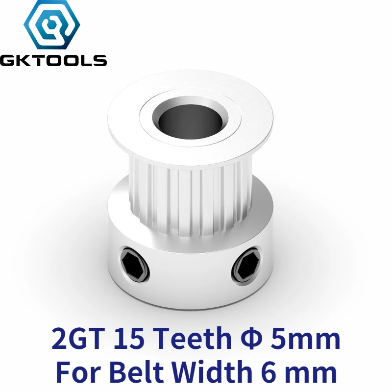 

Зубчатый шкив GKTOOLS GT2 2GT, 15 зубьев, отверстие 5 мм, синхронные колеса, зубчатые детали для 3D-принтера шириной 6 мм, детали для ремня