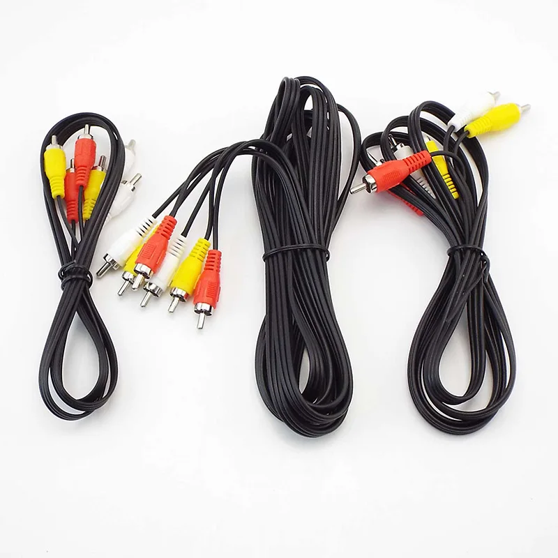 

3 RCA штекер к 3 RCA штекер соединитель композитный аудио видео кабель штекер AV АДАПТЕРНЫЕ кабели