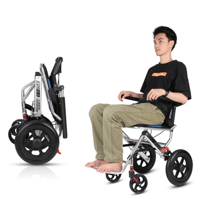 

Двойная пружинная амортизирующая складная инвалидная коляска, легкая для переноски пожилых светильник, трость из алюминиевого сплава