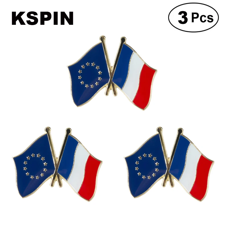 

EU & France Frendship Lapel Pin Brooches Pins Flag badge Brooch Badges