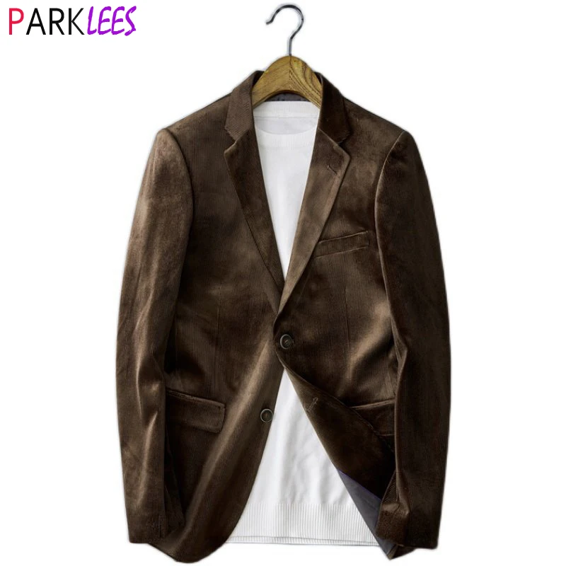 Men's Luxury Velvet Velour Suit Blazer Jacket 2023 Brand New Slim Fit Single Breasted Dress Blazer Casual Party Costume Homme