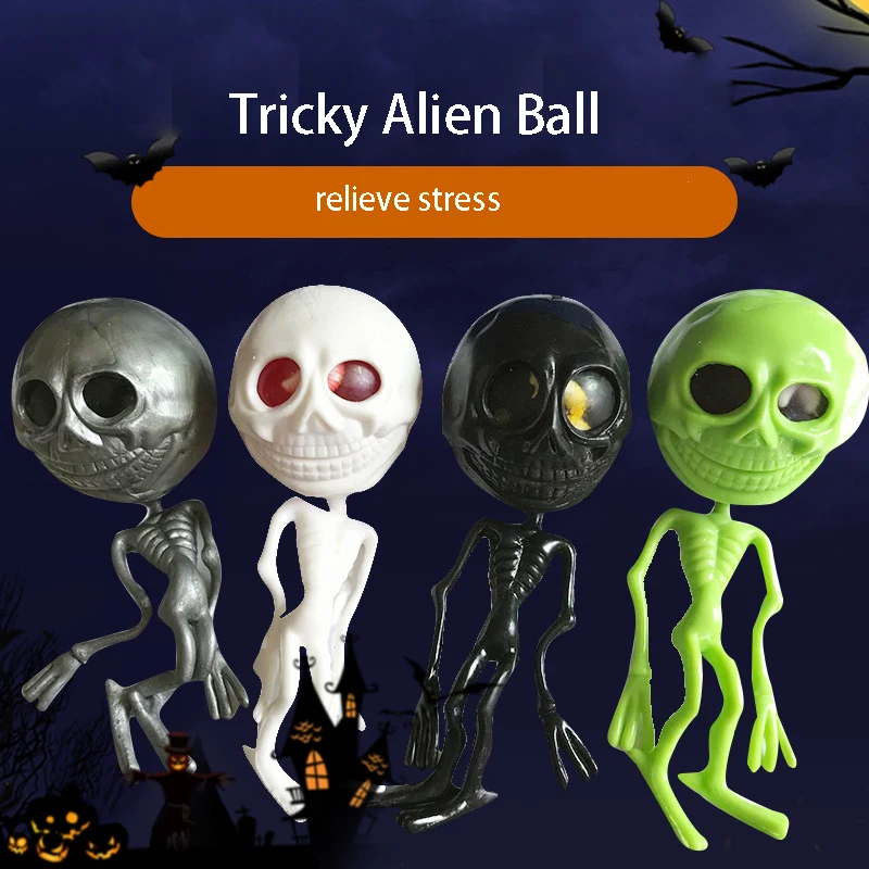 

Привлекательный шарик инопланетянина, Готическая сжимаемая игрушка для снятия стресса, разминающая игрушка для декомпрессии, веселые смешные игрушки, хобби для Хэллоуина