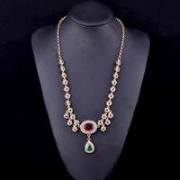 morocco bridal necklace with colorful rhinestone gold plated women necklace flower design arabic caftan wedding jewelry