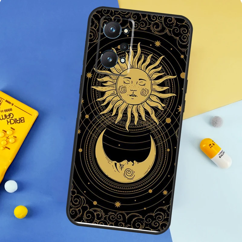 Чехол Funny Sun Moon Face для Realme GT 6 6T 5 7 Pro C67 C61 C55 C53 C51 C21Y C25S C75 10 11 12 13 14 Plus
