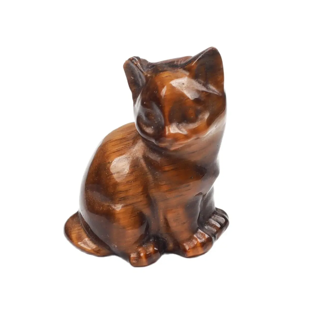 

Фигурка котенка из тигрового глаза