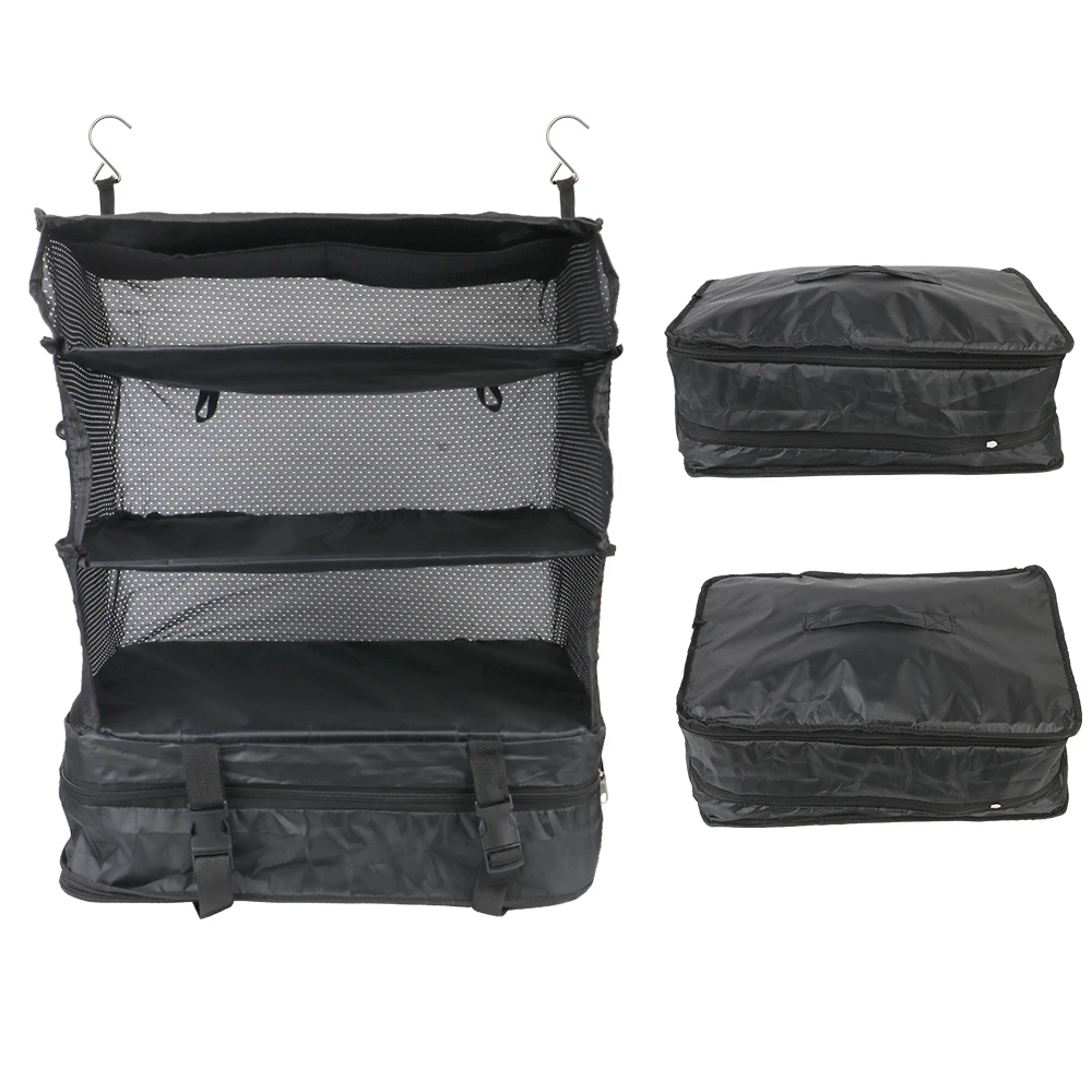 

Wardrobe Holder Home Storage Portable Travel Storage Bag Clothes Storage Rack Hook Hanging Organizer Travel Suitcase Shelves