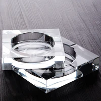 luxury crystal square glass ash tray tranparent square shape ashtray cigar smoking accessory household office ktv smoking