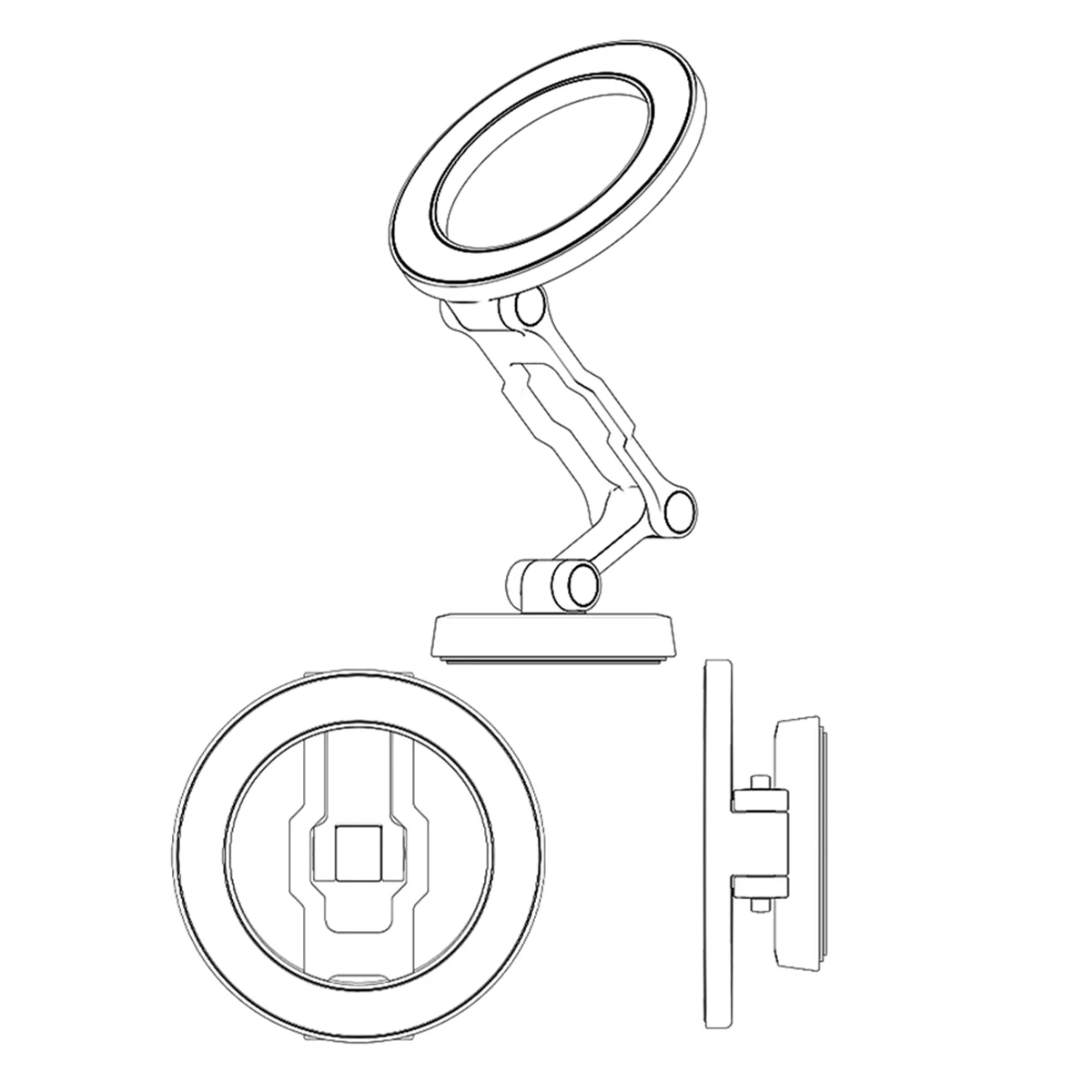 Магнитный складной держатель для телефона 360° ° Вращающийся магнитный