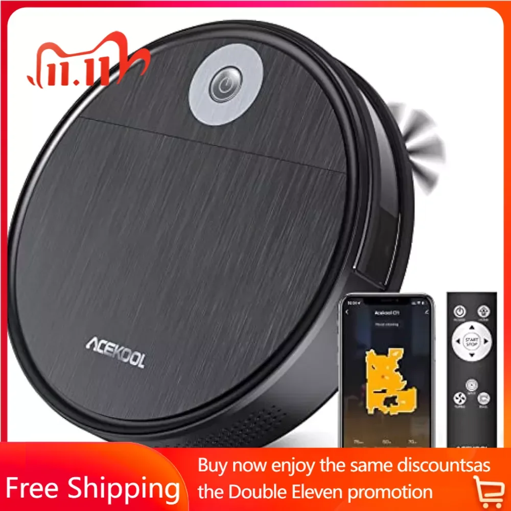 

Electric sweeper, ultra-thin silent 2200Pa strong suction vacuum cleaner, 120min running time, self-charging WiFi/remote control