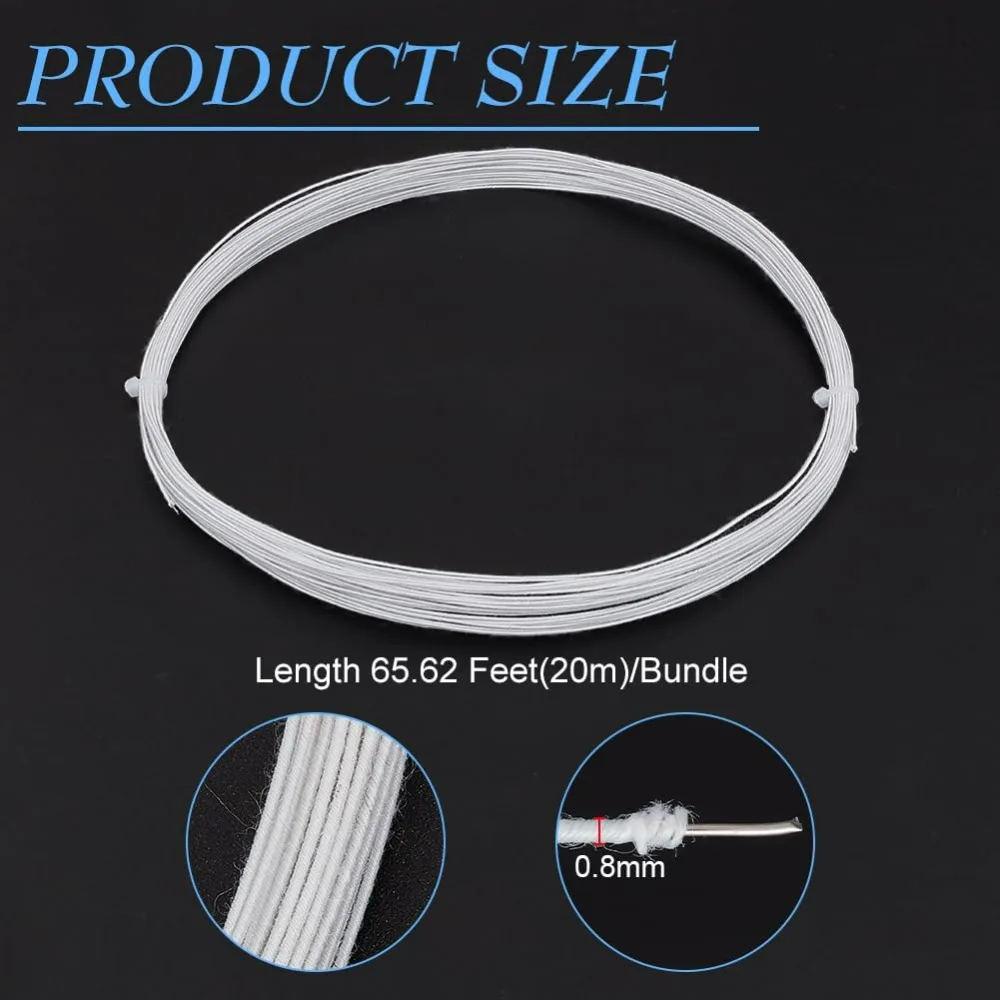 Фото 21.8 Yards White Floral Wires 20 Gauge Cotton Covered Millinery Wire Iron Stem Wires for Florist Crafts Making Sewing making kit №2