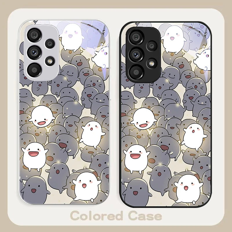 Glowing white animal perso For Samsung Galaxy S24 Plus S20 21 FE S23 Ultra S8 9 A70 72 73 50 51 52 53 Tempered Glass Phone Case