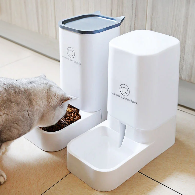 

Pet Automatic Feeder Double Food Bowls Water Dispenser Cat Water Fountain For Cats And Small Dogs